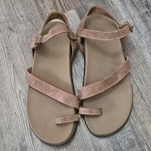 Chaco Women's Tulip Sandal Fig Purple Leather Toe Strap Size 8